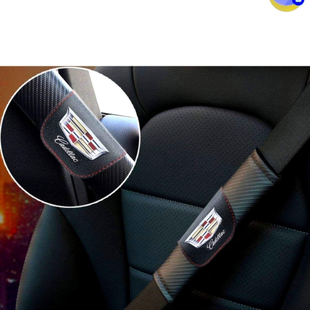 COPY - 2 new carbon fiber Cadillac seat belt pads